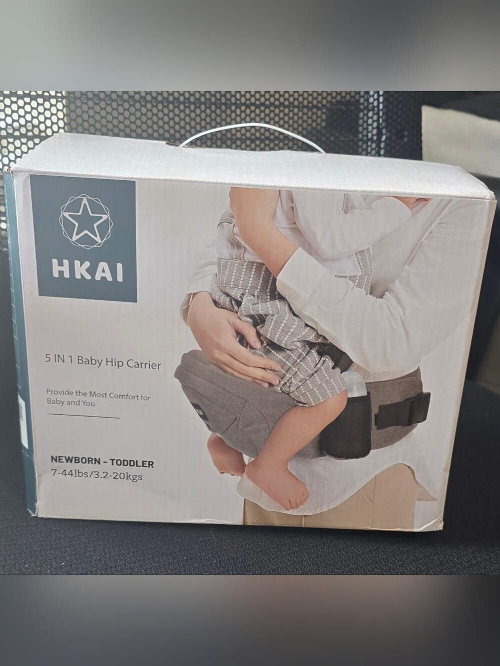 HKAI Gray Baby Hip Carrier - Ergonomic Newborn to Toddler Support